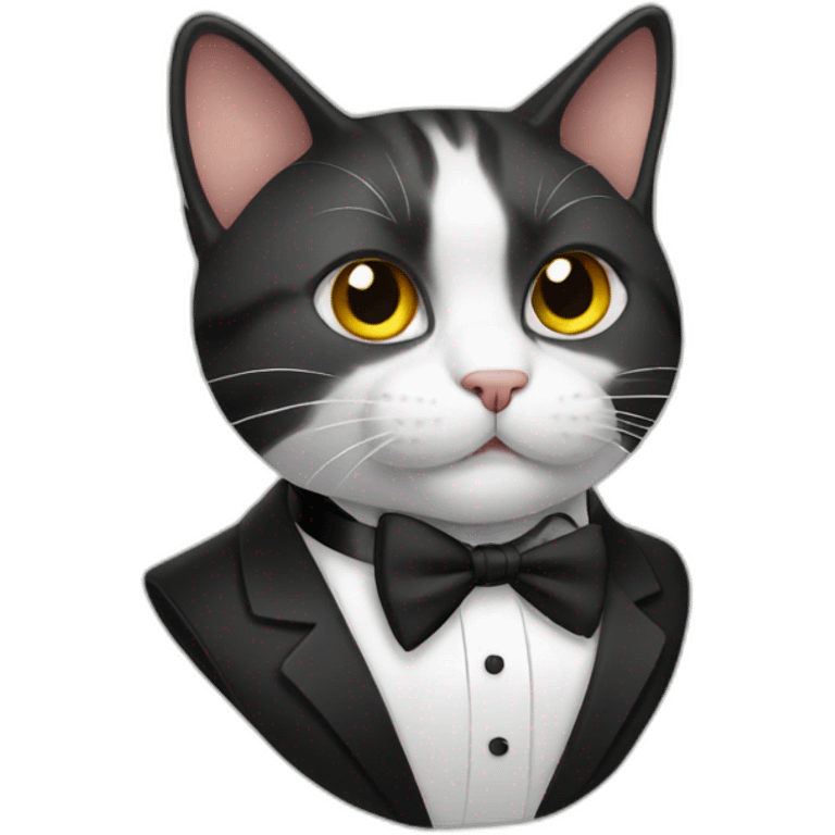 cat wearing a tuxedo emoji