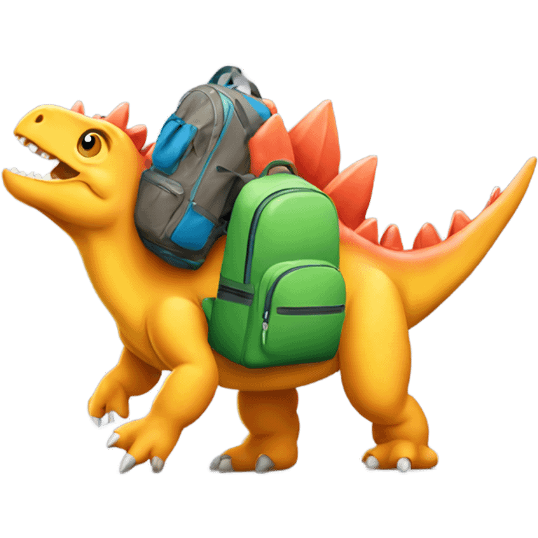 Stegosaurus carrying backpacks  emoji