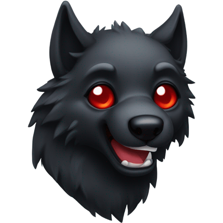 black wolf with red eyes facepalmed emoji