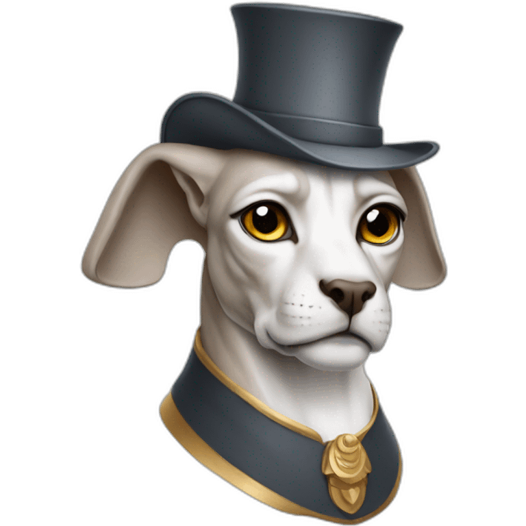 sphinx with a white nose and a gray head in a hat emoji