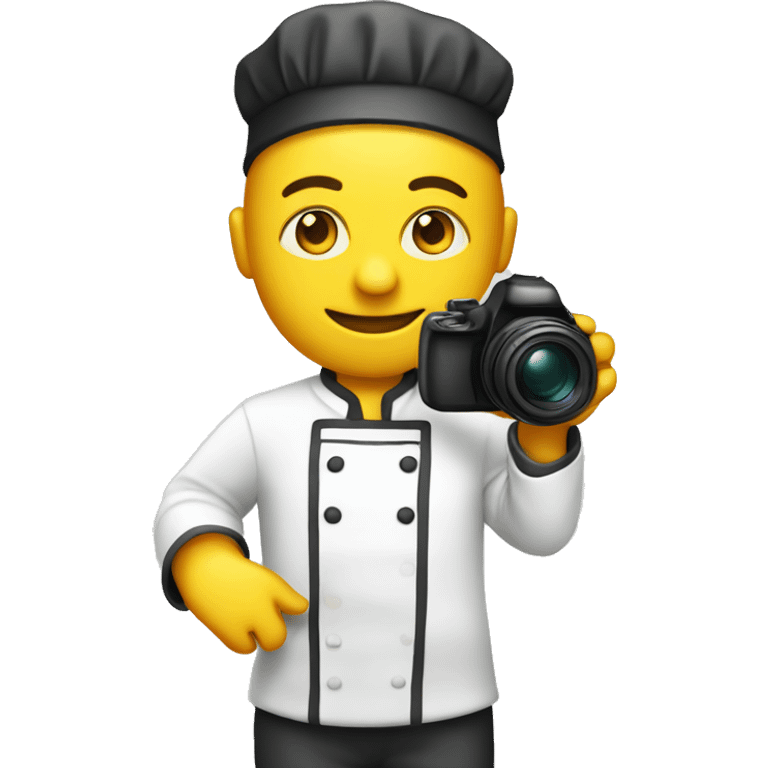 Chef, yellow skin, camera in hand  emoji