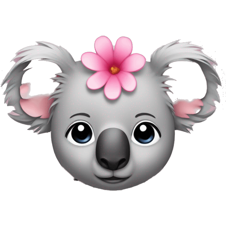 pink koala with a flower lei emoji