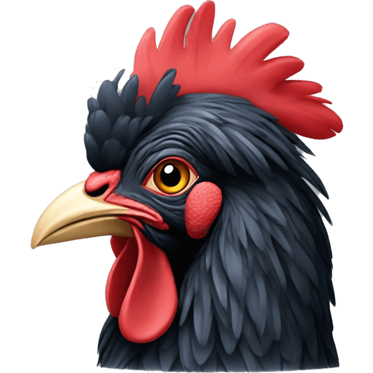 Single black cockerel emoji