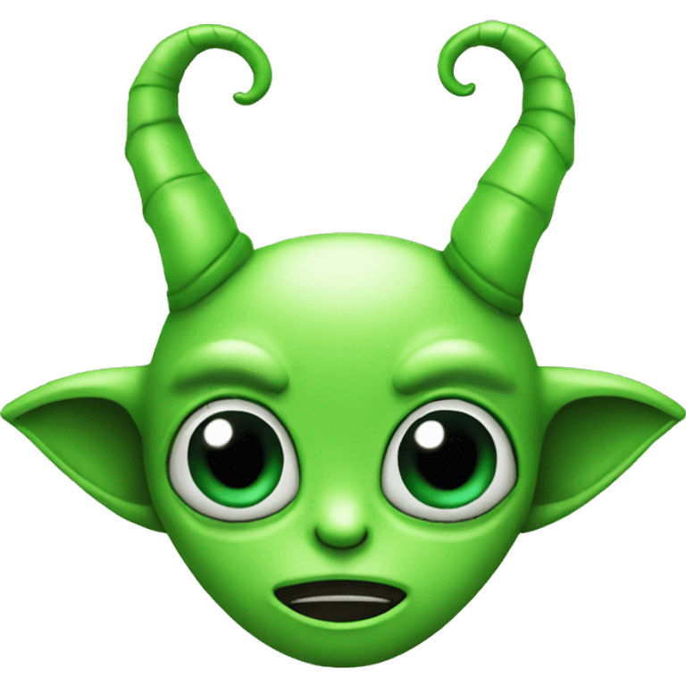 Green alien with horns emoji