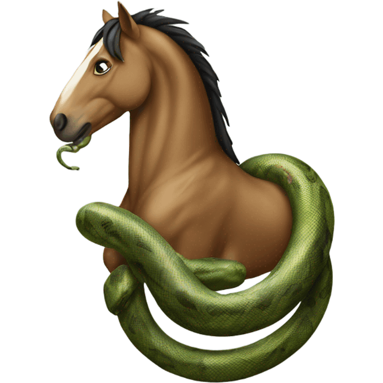 the horse is shrouded in a snake emoji