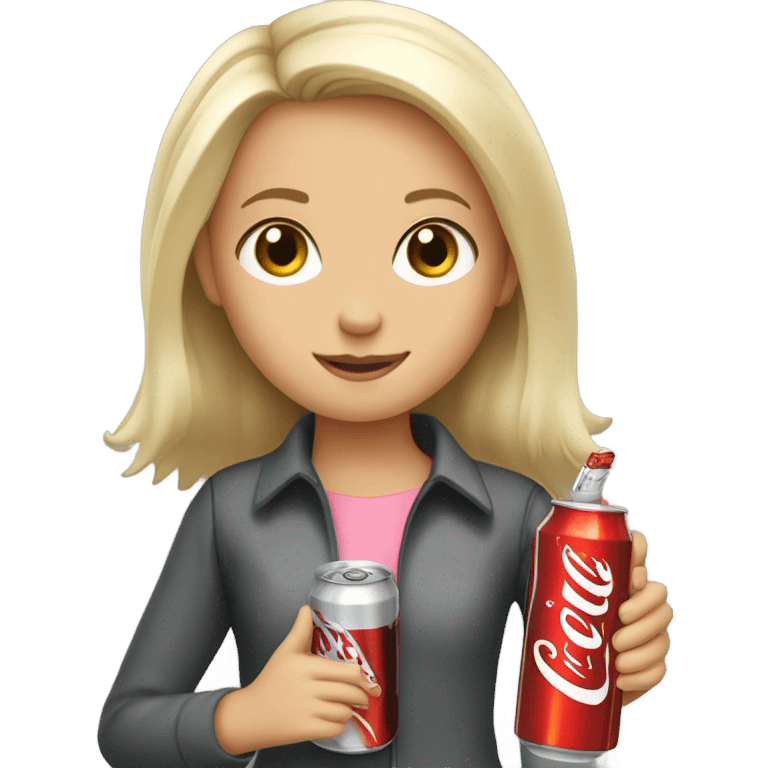 Diet coke with blonde girl emoji