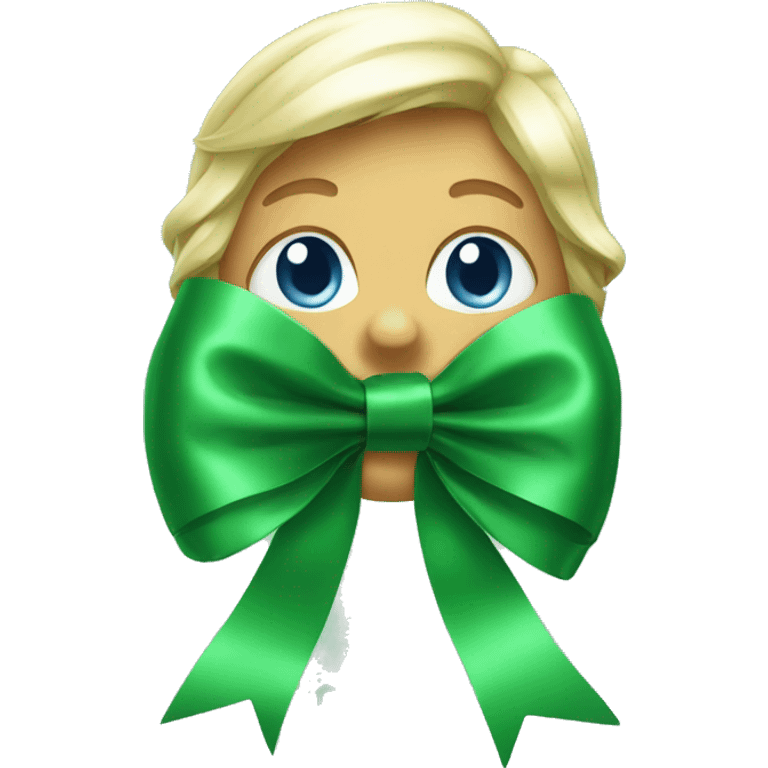 Green satin bow emoji