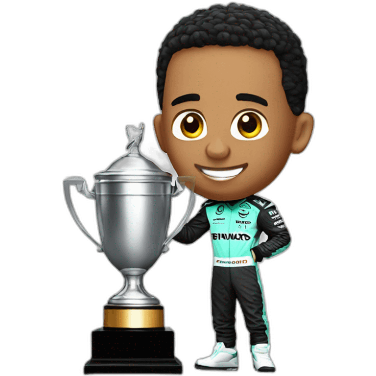 Lewis hamilton with trophy emoji