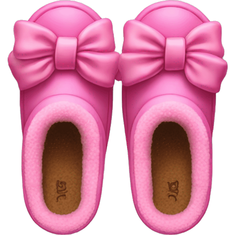 Pink Ugg slippers bows  emoji