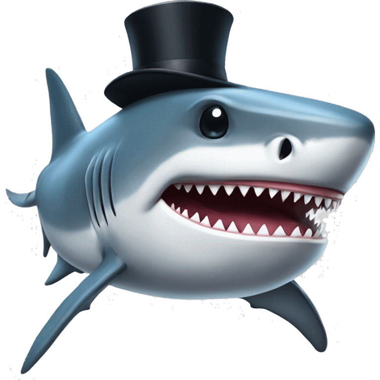 Shark with tophat emoji