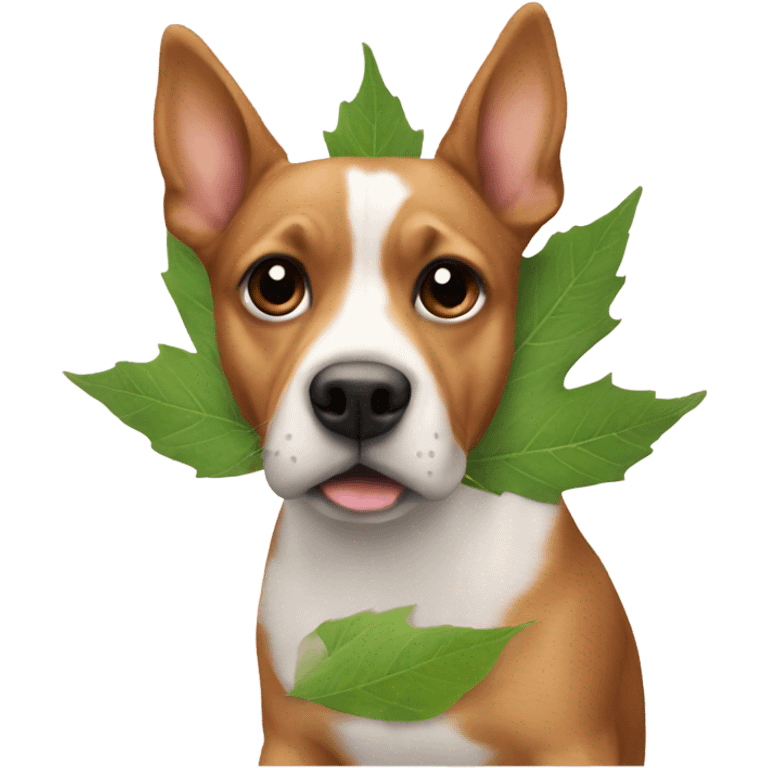 Dog leaf emoji