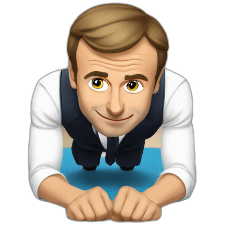 emmanuel macron doing push ups emoji