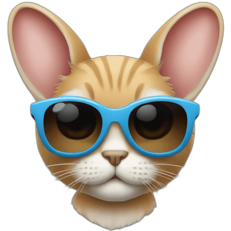 rabbit cat wearing sunglasses emoji