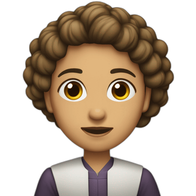 mujer pelo castaño y perto pastor alemán emoji