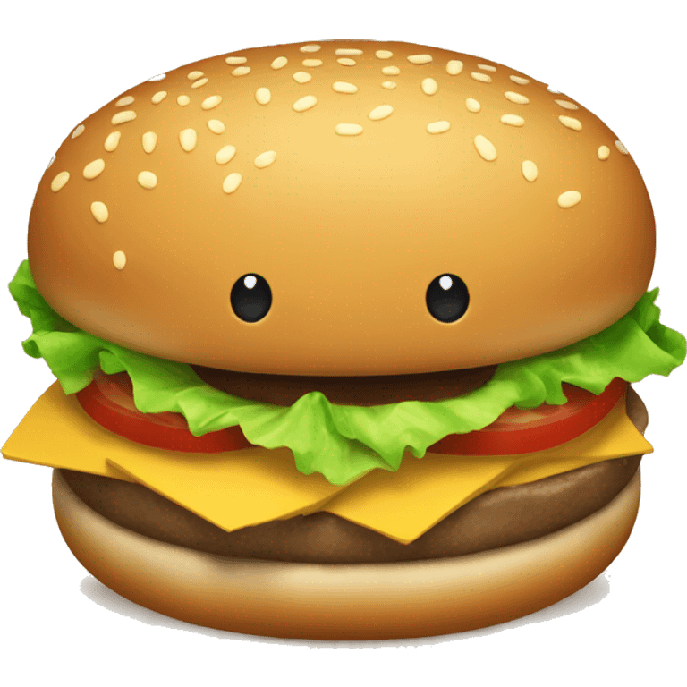 hamburger on smile face  emoji