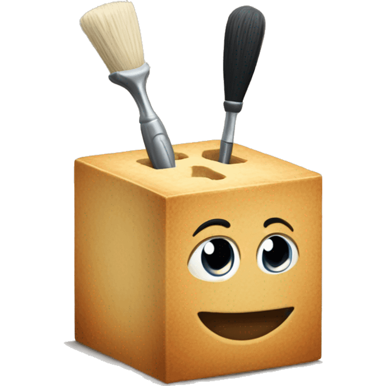 Cubo de pinttura y brocha emoji