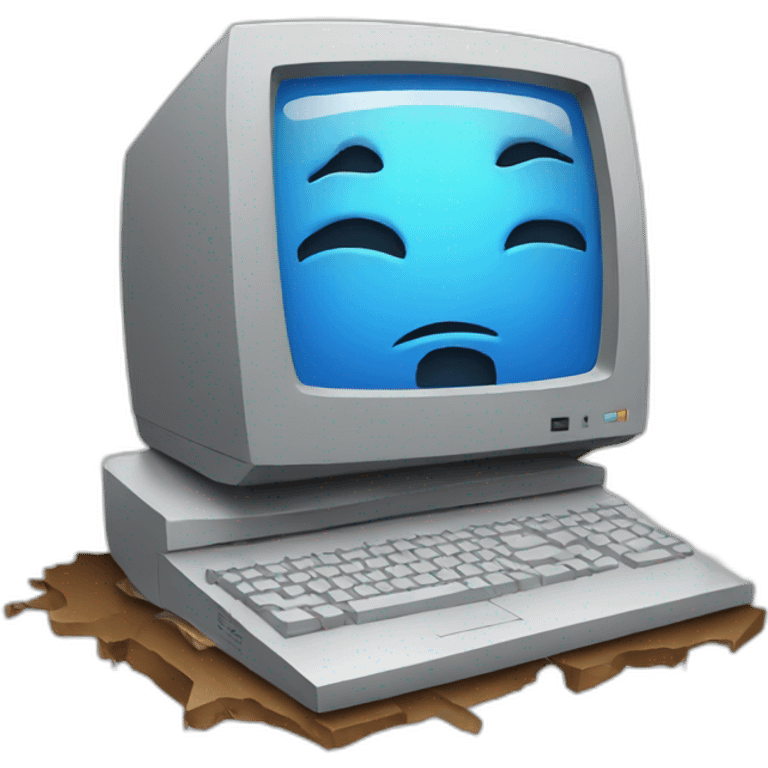 Broken computer emoji