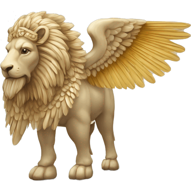 Lamassu, head of a bearded human, body of a bull, feathered wings that extend from its back emoji