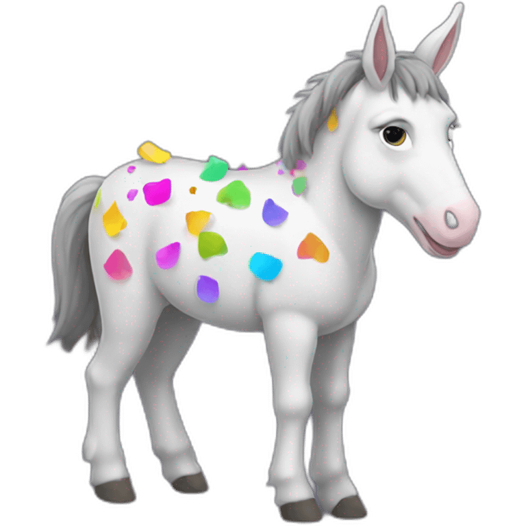 A confetti donkey emoji