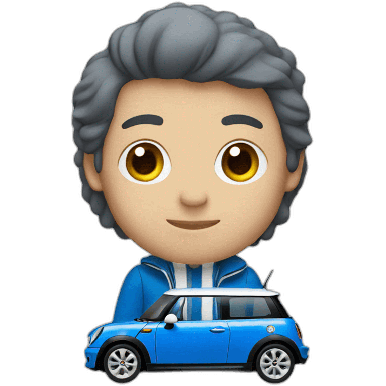 Blue and white Mini Cooper  emoji