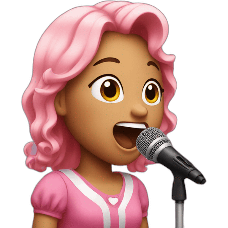 pink singing emoji