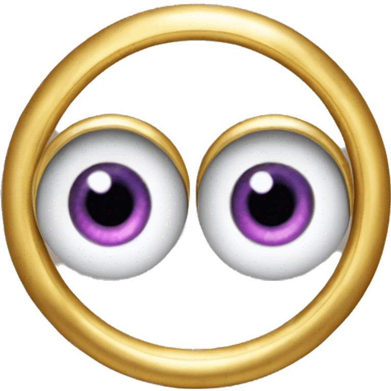 thin gold ring studded with eyeballs emoji