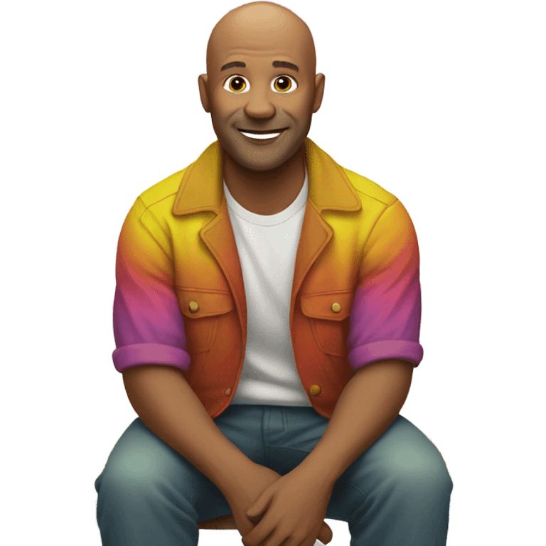 Bald guy on a rainbow  emoji