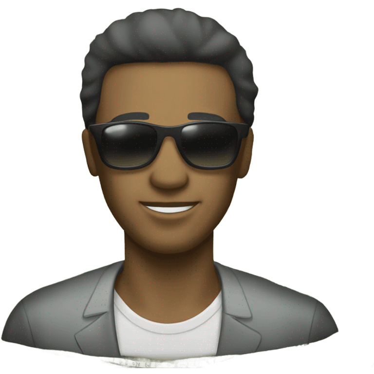 Man wearing money sunglass emoji