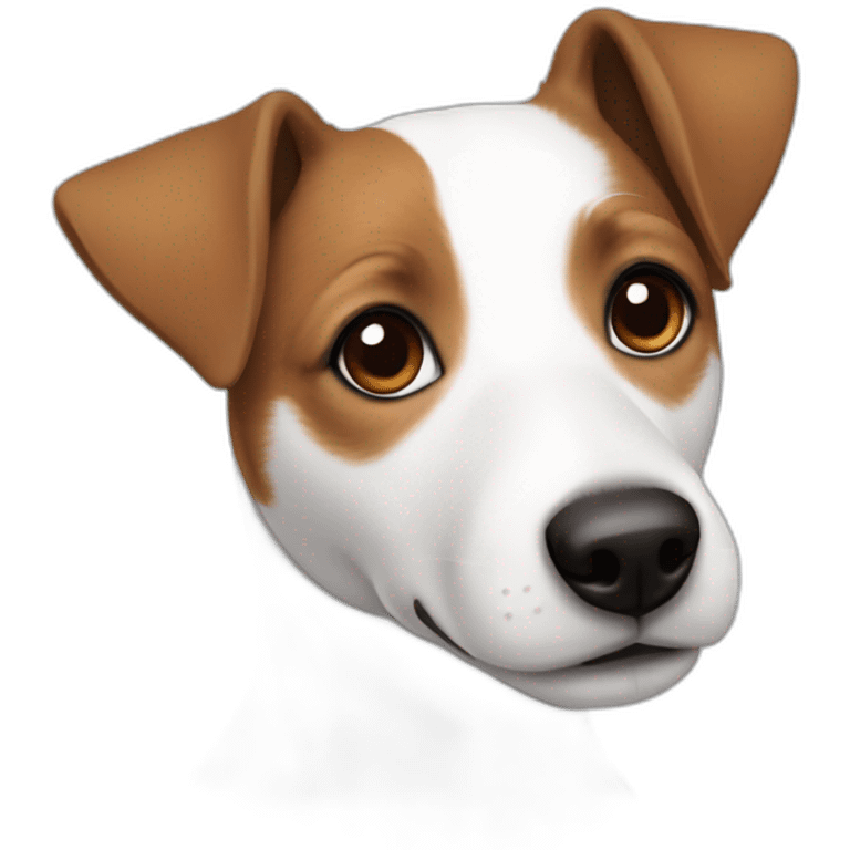 female jack russell, white face and brown ears emoji