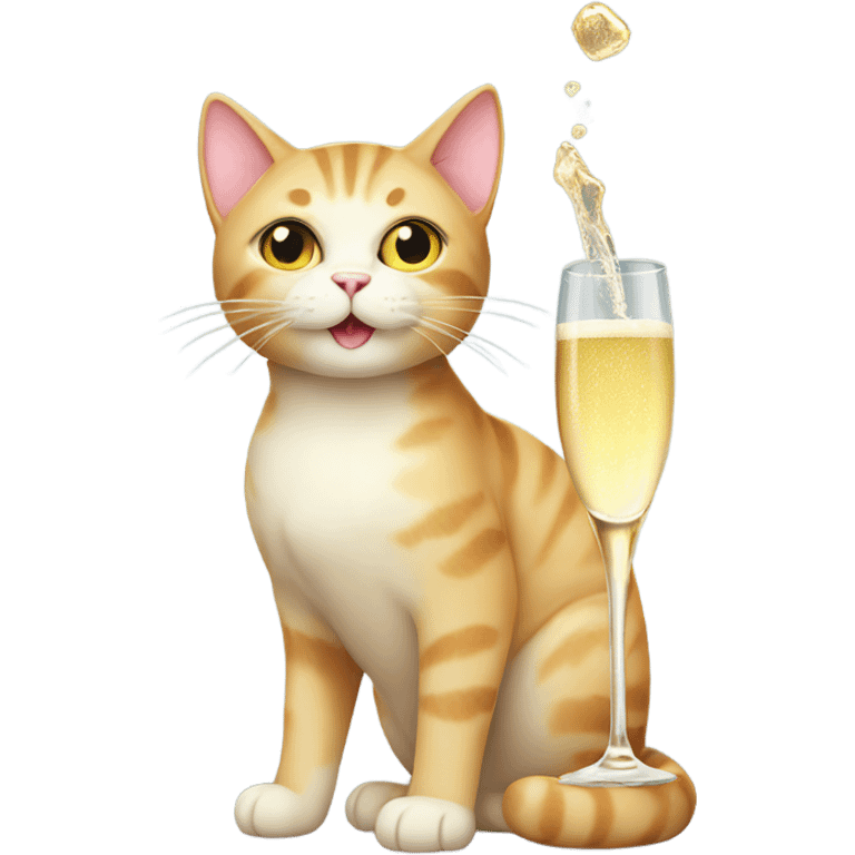 Champagne cat emoji