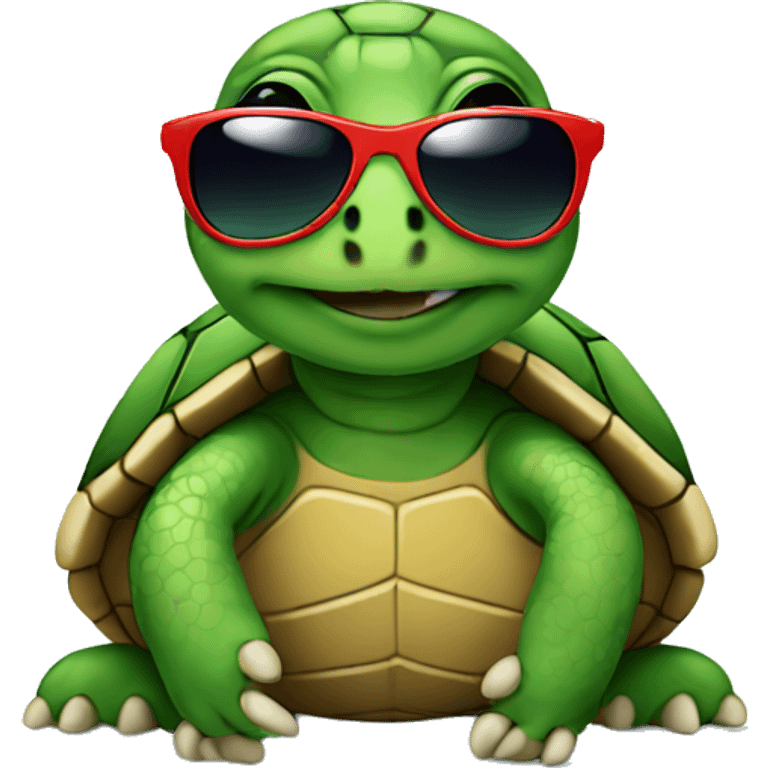 Turtle with sunglasses emoji