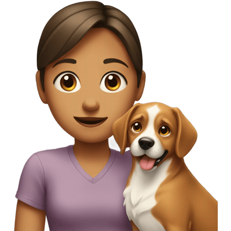 Dog with girl emoji