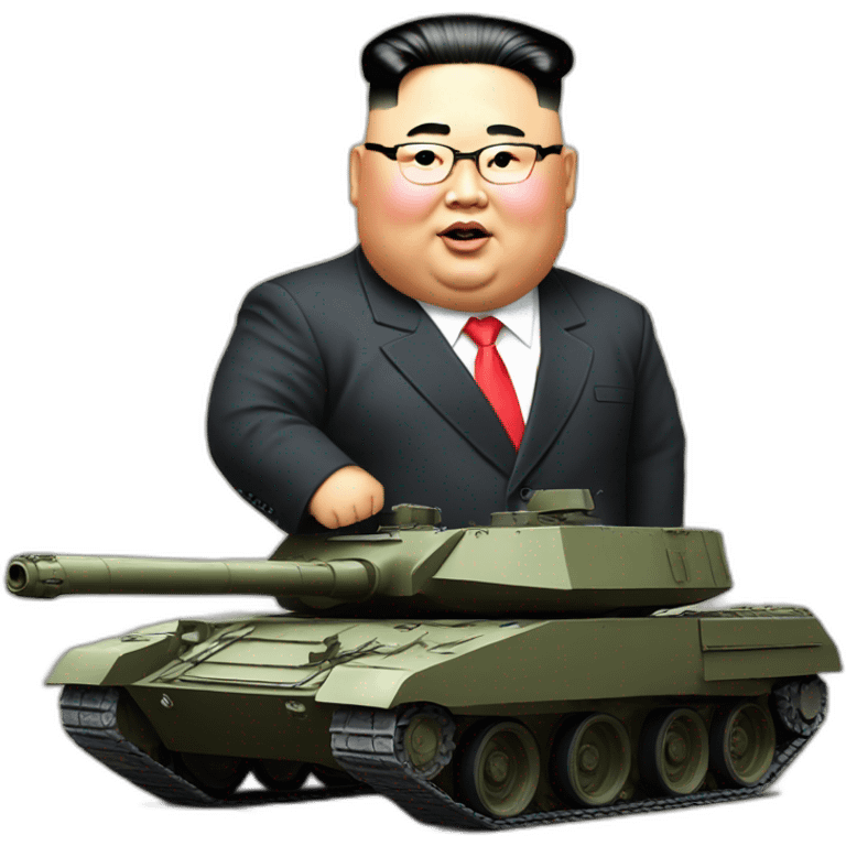 extreme fat Kim jong un on the tank emoji