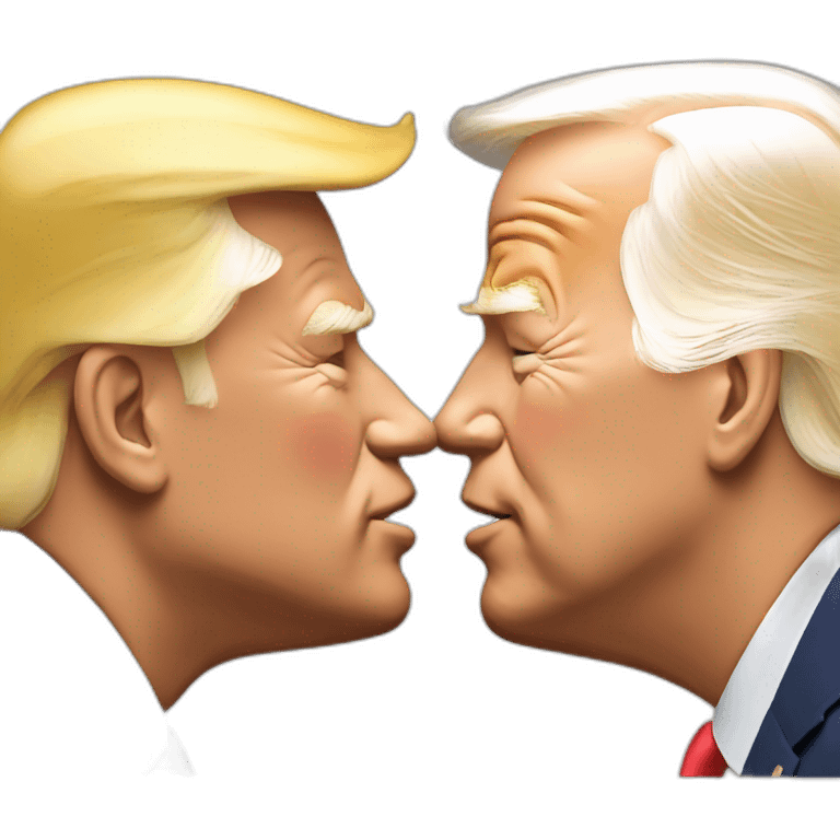 trump and biden kissing emoji