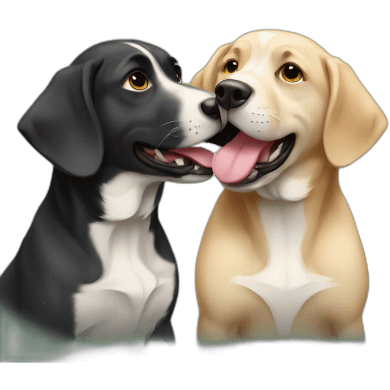 two dogs kissing emoji