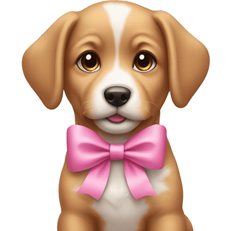 puppy wearing a pink bow emoji