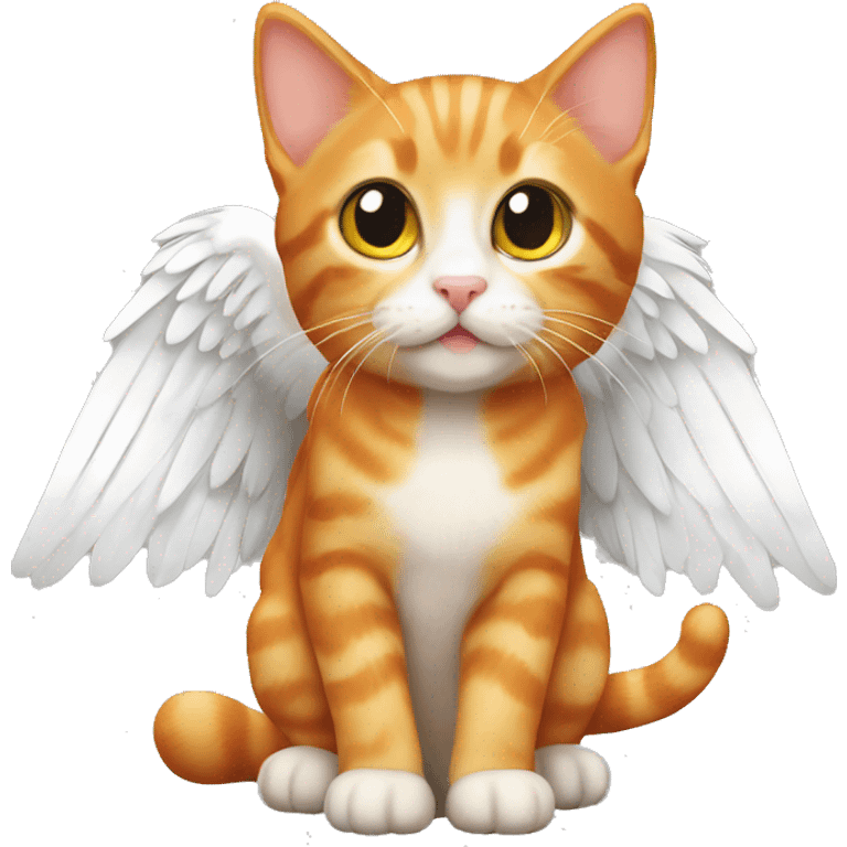 Orange tabby kitten with white  wings  emoji