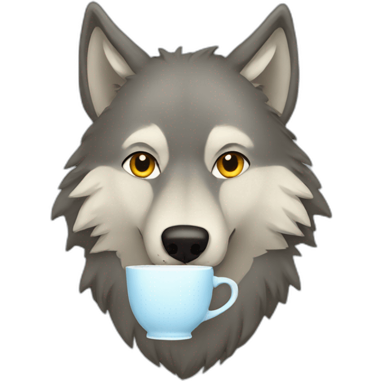 wolf-drinking-tea emoji