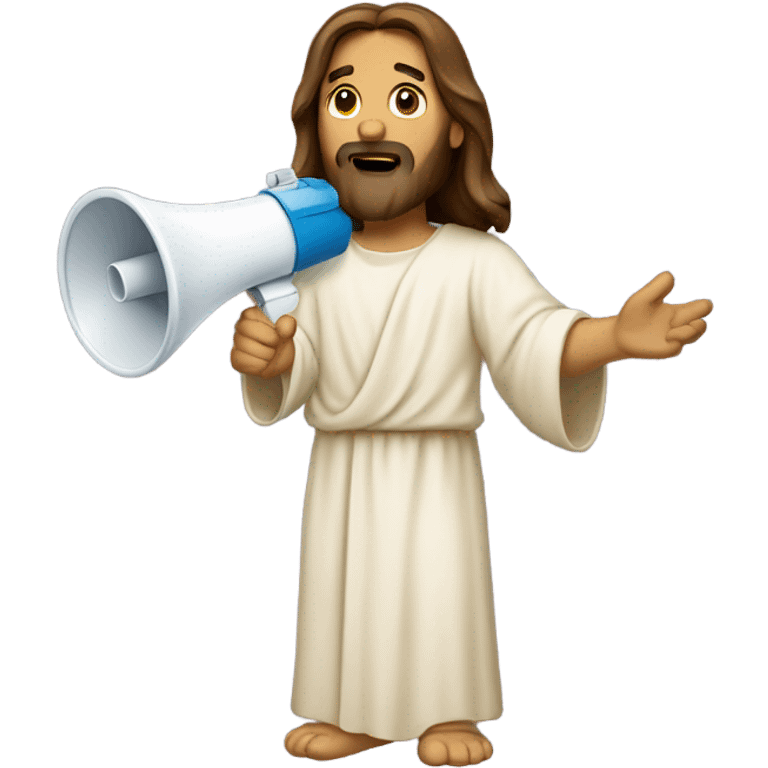 Jesus with a megaphone emoji