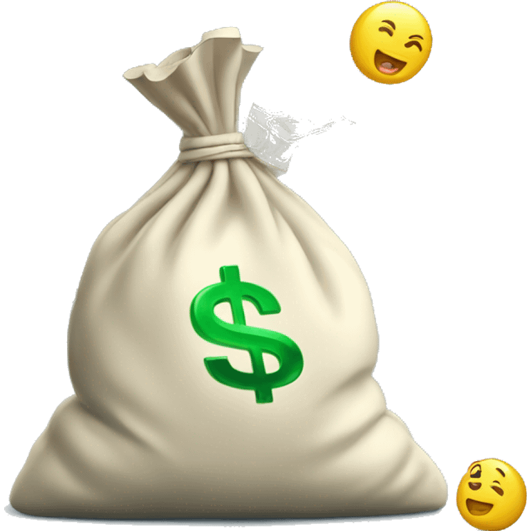 3D over flowed bag of money  emoji