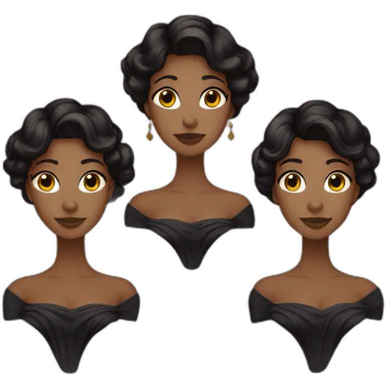 three-brunnette-sisters-wearing-greek-black-gowns emoji