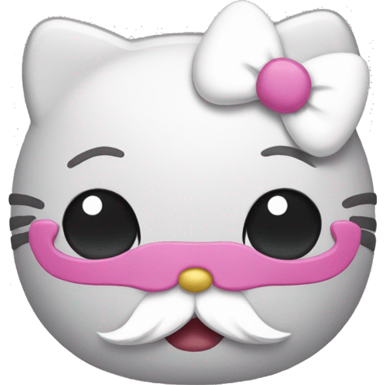 hello kitty with a mustache  emoji