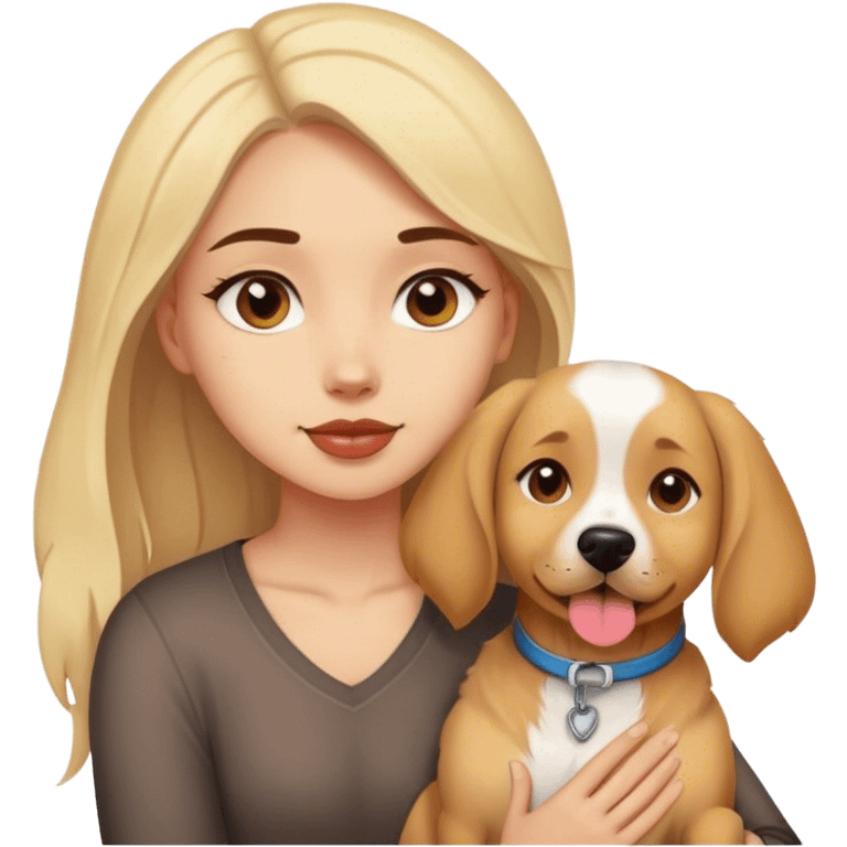 A girl and her dog emoji