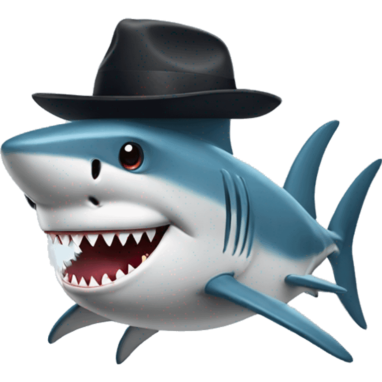 Shark with a hat emoji