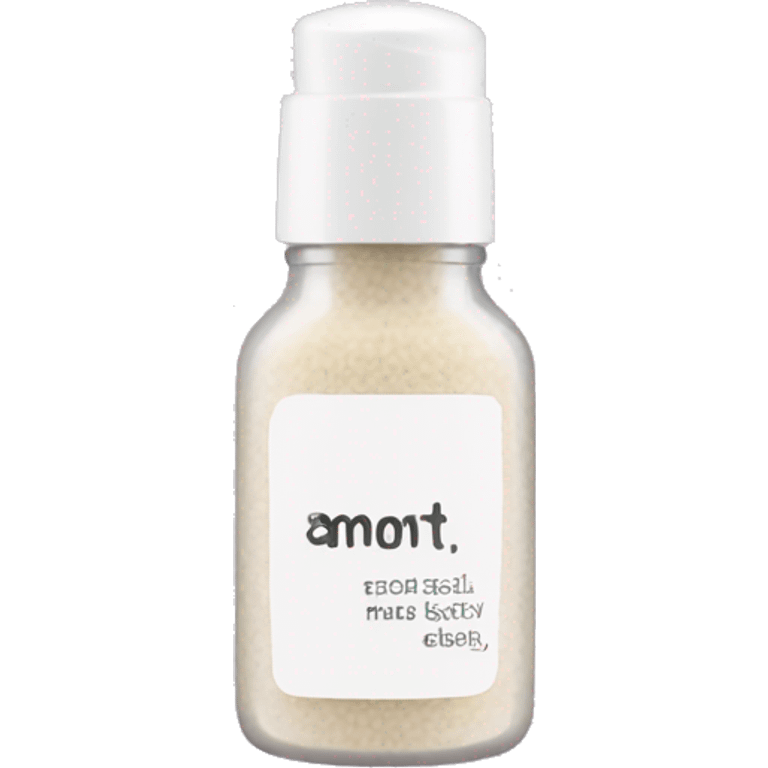 tiny facial exfoliant bottle with label emoji