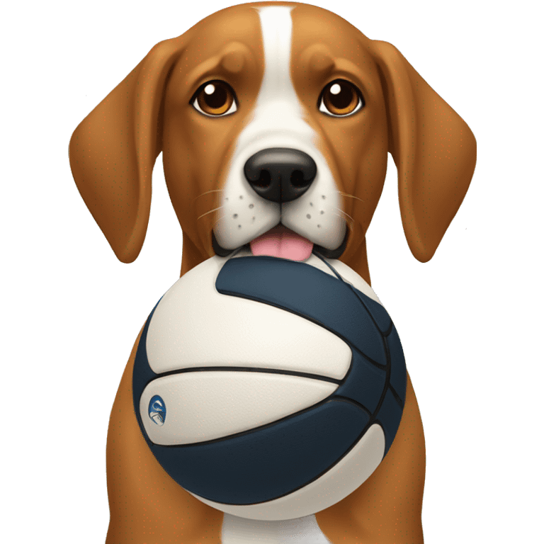 Perro con pelota de básquet  emoji