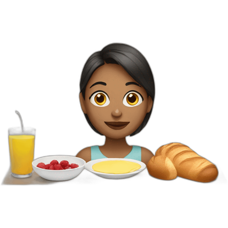 Wife with breakfast  emoji