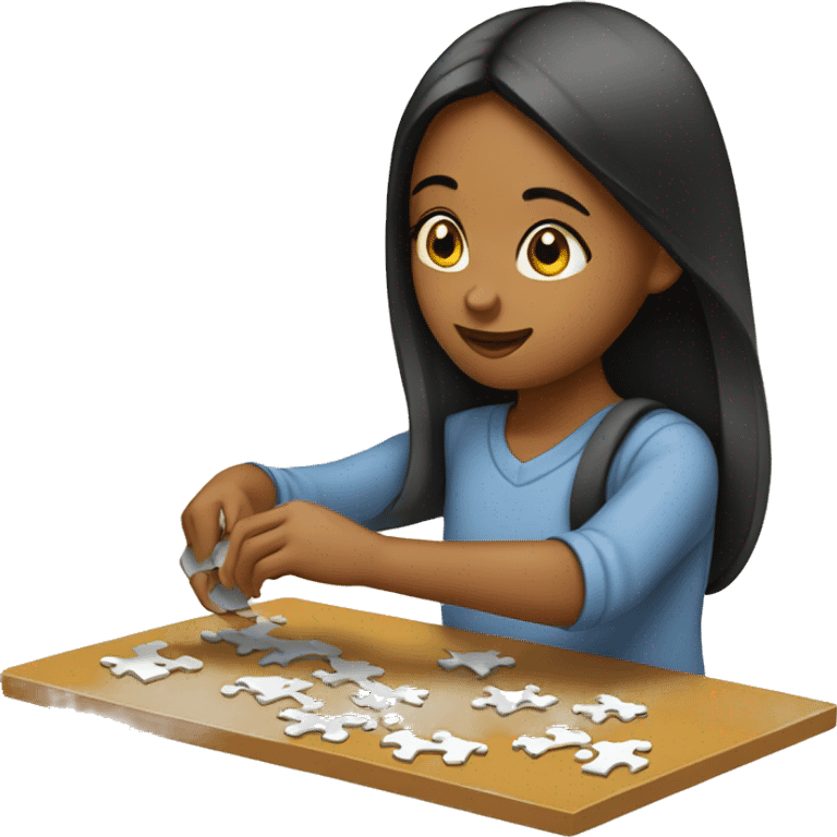 girl making puzzles emoji