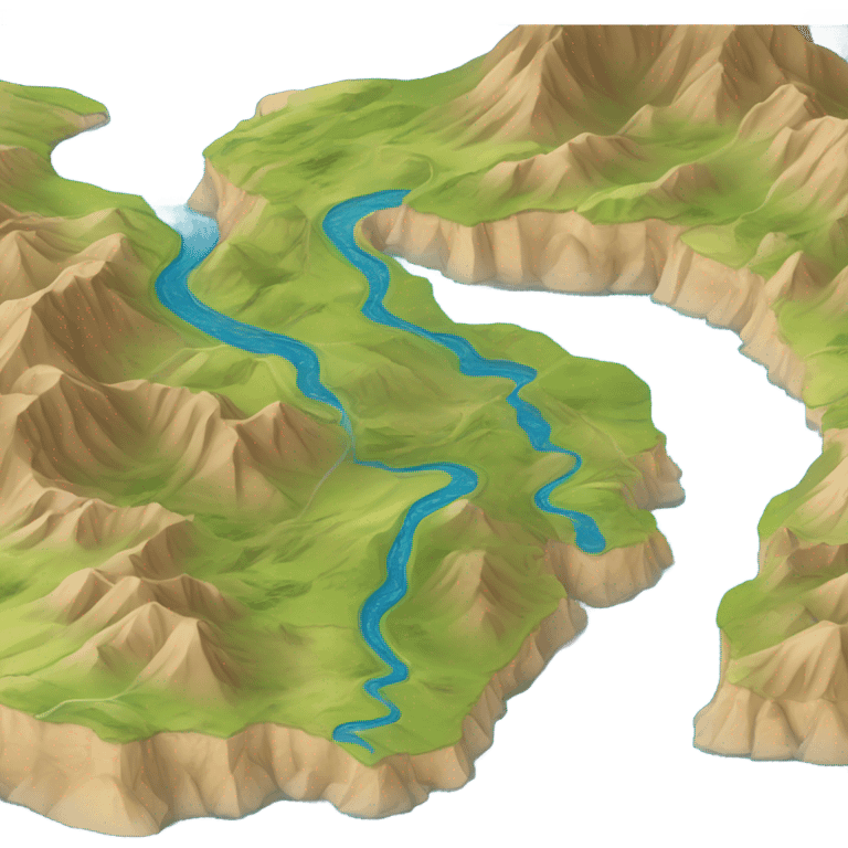 map scroll mountains river emoji