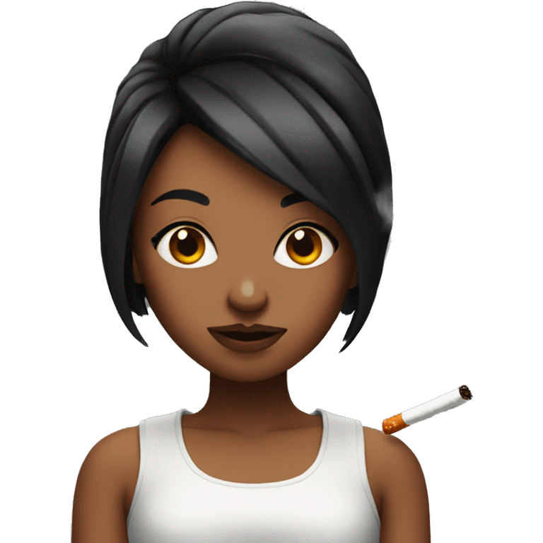 girl with red and black hair smoking emoji